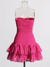 Robe courte sans manches à volants épissés Sophia
